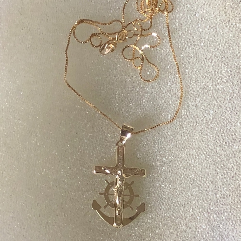 Gold pendent and chain 10k solid gold save 70%